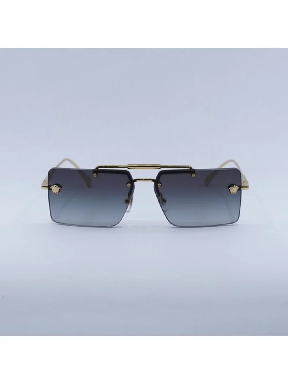 Versace VE2245 10028G Sunglasses Gold Rectangle Frame, Grey Gradient Lenses